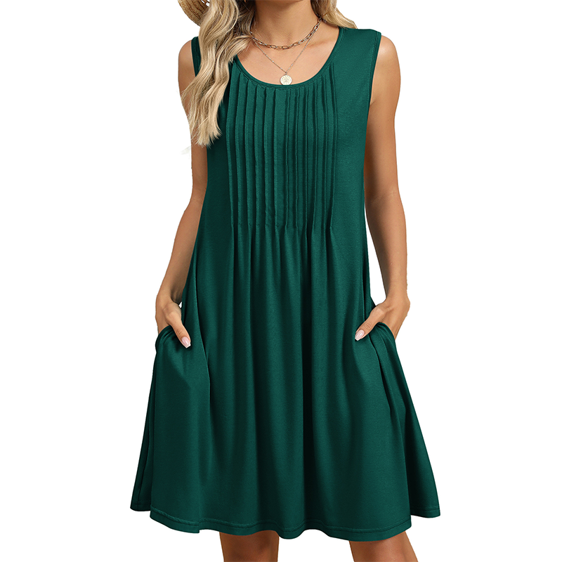 ⏰ -50% – PROFITEZ-EN MAINTENANT ! 👗✨ Robe Décontractée sans Manches à Coupe Ample pour Femme – Fluide, Légère & Flatteuse – Poches Latérales & Tissu Respirant – Parfaite pour l’Été ☀️🌴
