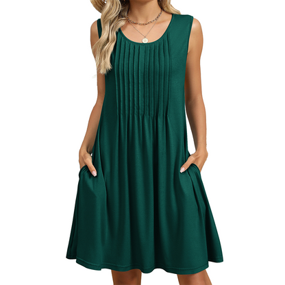 ⏰ -50% – PROFITEZ-EN MAINTENANT ! 👗✨ Robe Décontractée sans Manches à Coupe Ample pour Femme – Fluide, Légère & Flatteuse – Poches Latérales & Tissu Respirant – Parfaite pour l’Été ☀️🌴