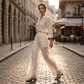 🔥-50%  👖 Pantalon Femme Fluide en Dentelle avec Cordon de Serrage 🌿taille haute cordon et coupe ample pour le quotidien