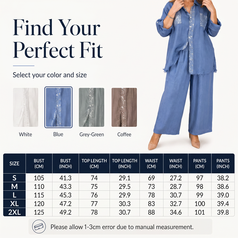 Ensemble chemise à paillettes et pantalon à jambes larges pour femme