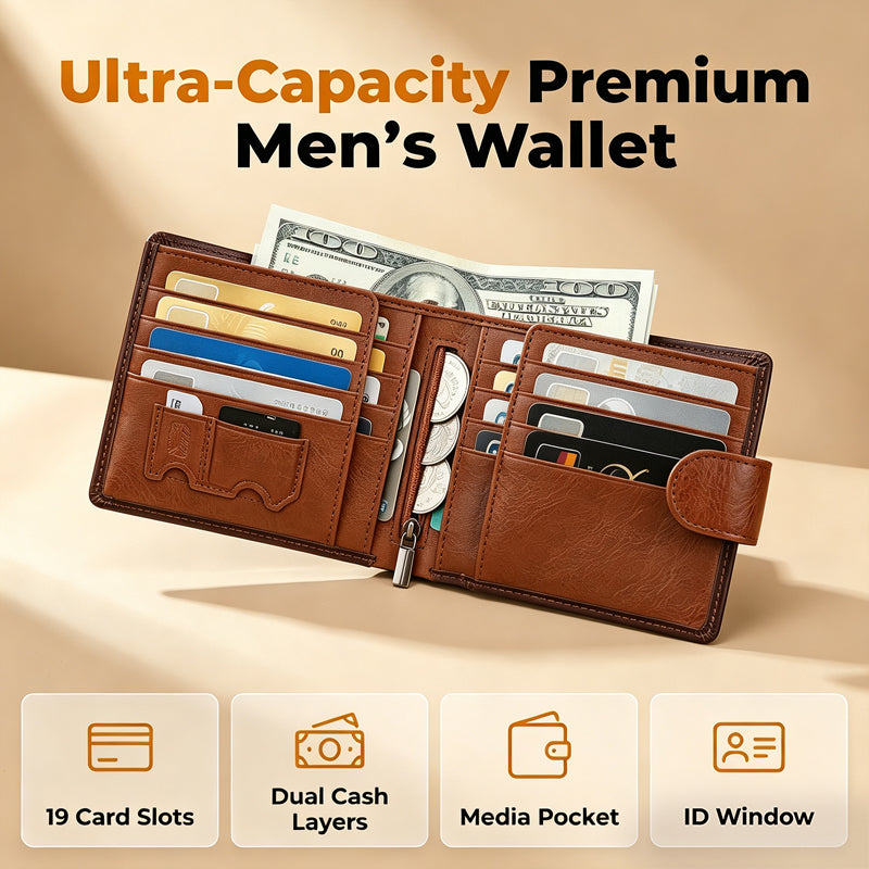 Portefeuille vintage pour homme avec protection anti-RFI