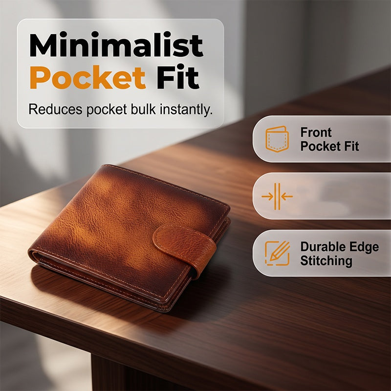 Portefeuille vintage pour homme avec protection anti-RFI