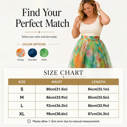 🔥-50%👗 Jupe Midi Femme à Imprimé Floral Aquarelle – Taille Haute Coupe Évasée Tissu Fluide