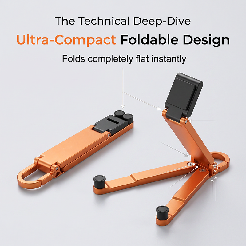 📱Mini support de téléphone en aluminium, porte-clés, support de bureau pliable – Petit gadget, grand confort ✨