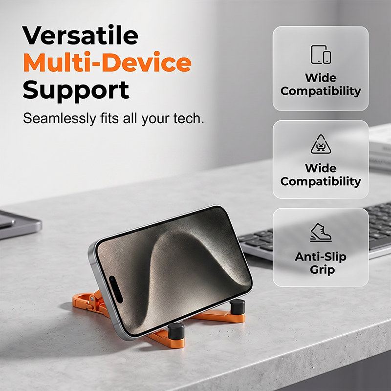 📱Mini support de téléphone en aluminium, porte-clés, support de bureau pliable – Petit gadget, grand confort ✨