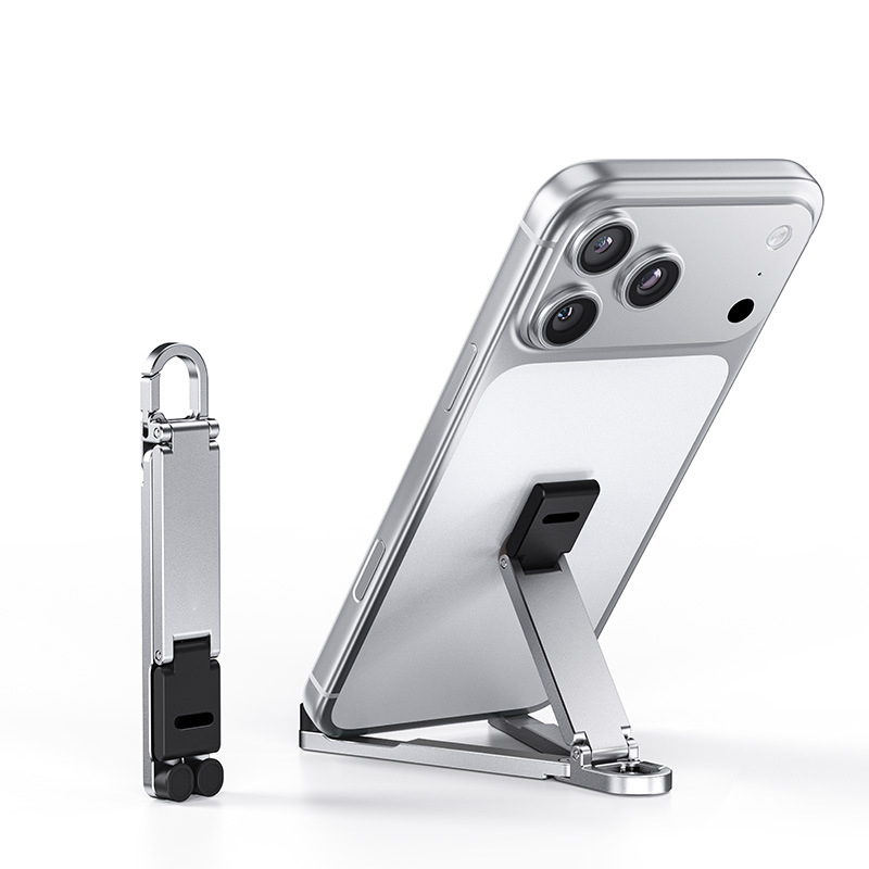 📱Mini support de téléphone en aluminium, porte-clés, support de bureau pliable – Petit gadget, grand confort ✨