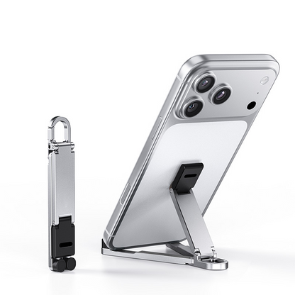 📱Mini support de téléphone en aluminium, porte-clés, support de bureau pliable – Petit gadget, grand confort ✨
