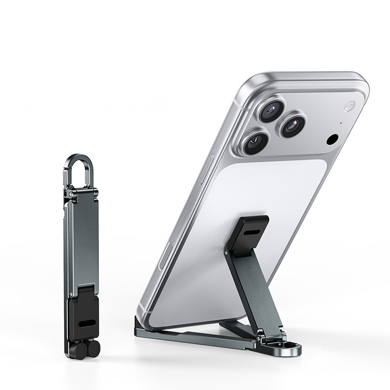 📱Mini support de téléphone en aluminium, porte-clés, support de bureau pliable – Petit gadget, grand confort ✨