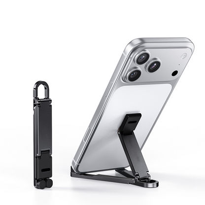 📱Mini support de téléphone en aluminium, porte-clés, support de bureau pliable – Petit gadget, grand confort ✨