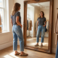📢📢50% DE RÉDUCTION !! ⏰Jean Femme Rétro Court Coupe Droite