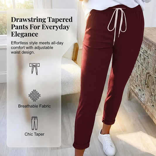 Pantalon décontracté pour femme, à cordon de serrage et coupe fuselée
