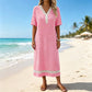 🔥-50%👗 Robe maxi femme – Col rond, manches courtes, tissu fluide 🌿 Matière douce et confortable