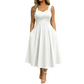 Robe femme élégante à col V avec poches