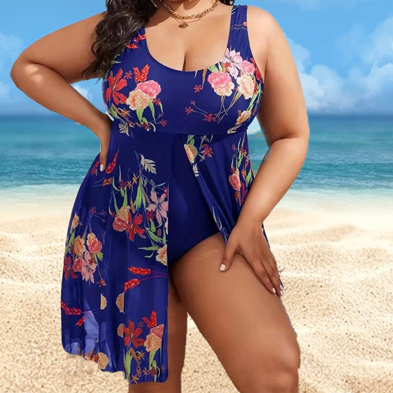 🎉OFFRE LIMITÉE -50% ! 👗Robe de bain une pièce à fleurs pour femme – Jupe trapèze fluide et panneau gainant le ventre 🌸