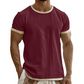 T-shirt à col rond pour homme avec bordures contrastées