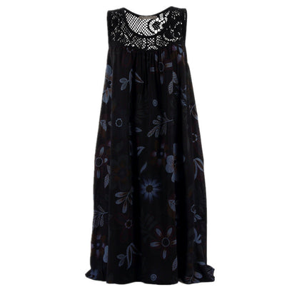 💥Sconto del 50% a tempo limitato🔥 Abito Senza Maniche con Stampa | Vestibilità Ampia Nasconde il Pancino | Anti-Piega & Senza Stiratura | Tessuto Misto Confortevole | Bianco/Nero/Blu Navy/Verde/Fucsia S-4XL