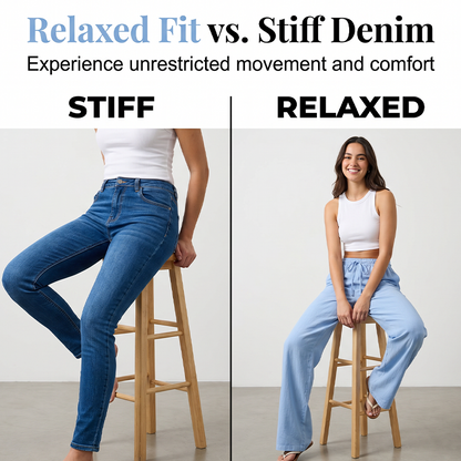 Pantalon décontracté à coupe droite pour femme