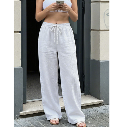 Pantalon décontracté à coupe droite pour femme