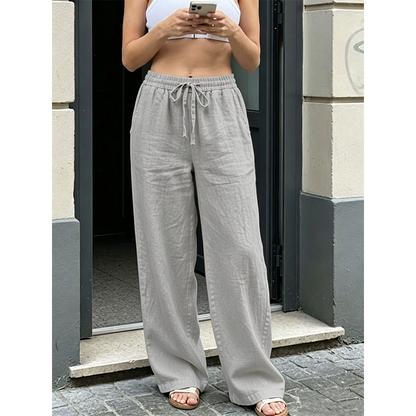 Pantalon décontracté à coupe droite pour femme
