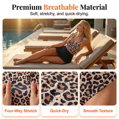 Maillot de bain une pièce croisé à blocs de couleurs pour femme