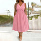 Robe femme sans manches à col V et détail torsadé