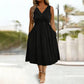 Robe femme sans manches à col V et détail torsadé