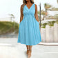 Robe femme sans manches à col V et détail torsadé