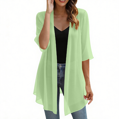 Cardigan léger en mousseline à ouverture sur le devant pour femme