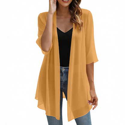 Cardigan léger en mousseline à ouverture sur le devant pour femme