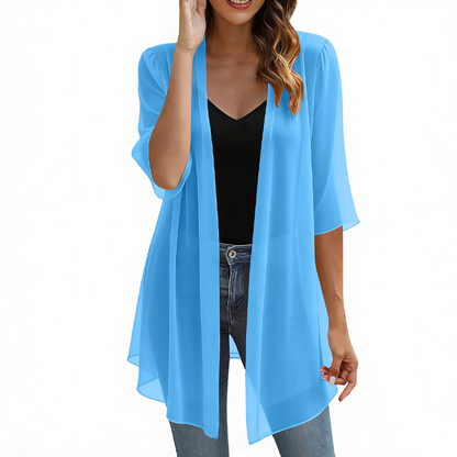 Cardigan léger en mousseline à ouverture sur le devant pour femme