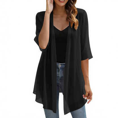 Cardigan léger en mousseline à ouverture sur le devant pour femme