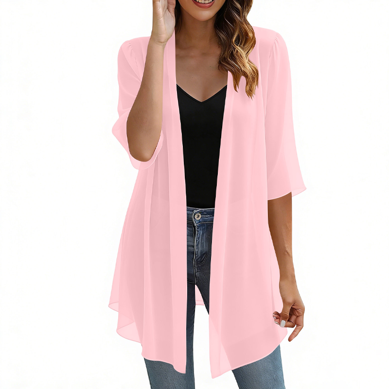 Cardigan léger en mousseline à ouverture sur le devant pour femme
