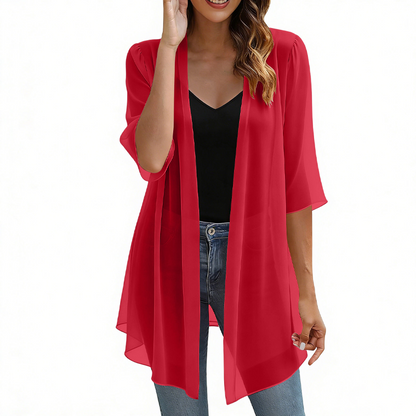 Cardigan léger en mousseline à ouverture sur le devant pour femme