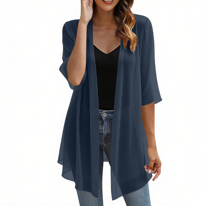 Cardigan léger en mousseline à ouverture sur le devant pour femme