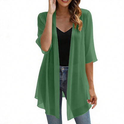 Cardigan léger en mousseline à ouverture sur le devant pour femme