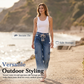👖 50% DE RÉDUCTION ! 🌿 Pantalon Cargo Large Décontracté pour Femme – Taille Cordon Ajustable, Grandes Poches Latérales & Coupe Relax – Idéal pour le Quotidien, les Voyages et les Sorties – Bleu, Tailles S à 3XL ✨💙