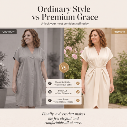Robe élégante pour femme, à encolure en V et à volants