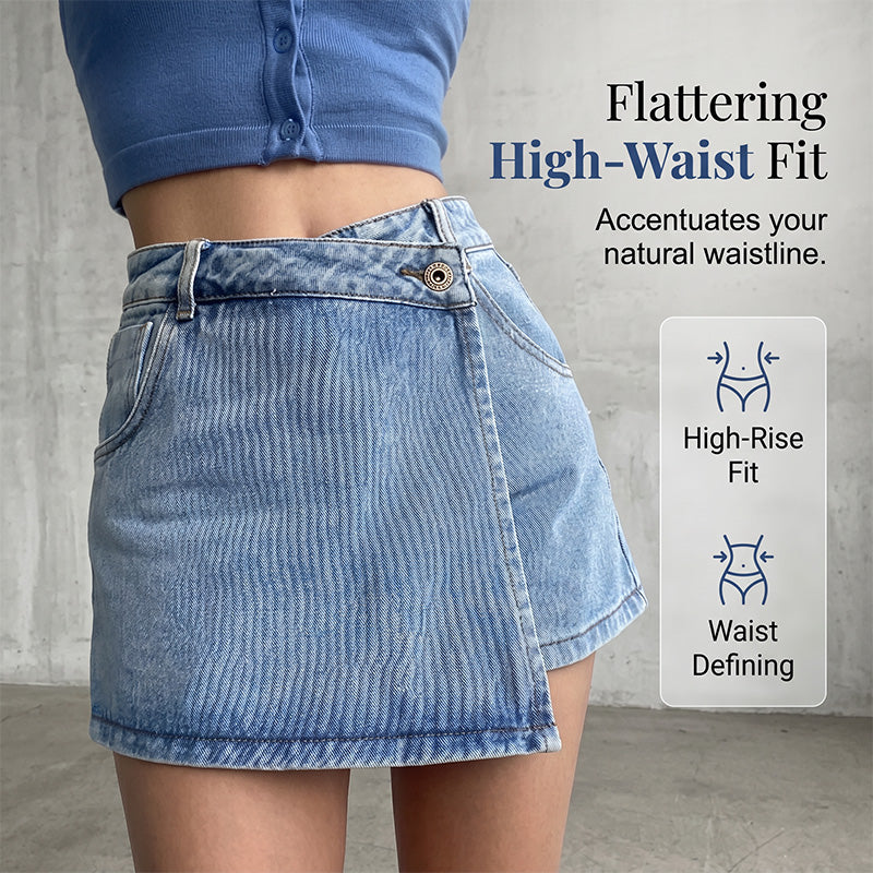 🔥-50% de réduction 👖 Jupe en jean femme, ourlet asymétrique, coupe courte, coupe couvrante, avec poches