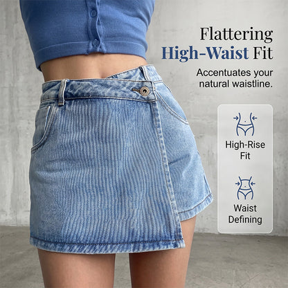 🔥-50% de réduction 👖 Jupe en jean femme, ourlet asymétrique, coupe courte, coupe couvrante, avec poches