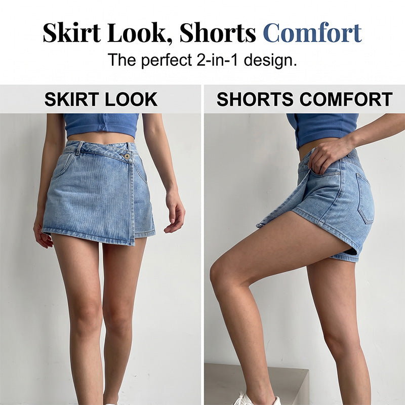 🔥-50% de réduction 👖 Jupe en jean femme, ourlet asymétrique, coupe courte, coupe couvrante, avec poches