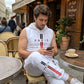 Ensemble de sport deux pièces pour homme : sweat à capuche sans manches et pantalon