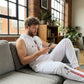 Ensemble de sport deux pièces pour homme : sweat à capuche sans manches et pantalon