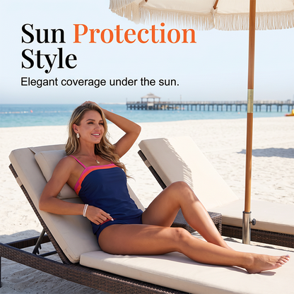 👙 50% DE RÉDUCTION ! 🌊 Ensemble Tankini Deux Pièces Femme – Color Block, Taille Haute & Couverture Pudique – Style Moderne et Confortable – Idéal pour la Plage, la Piscine et les Activités Estivales ☀️💙✨