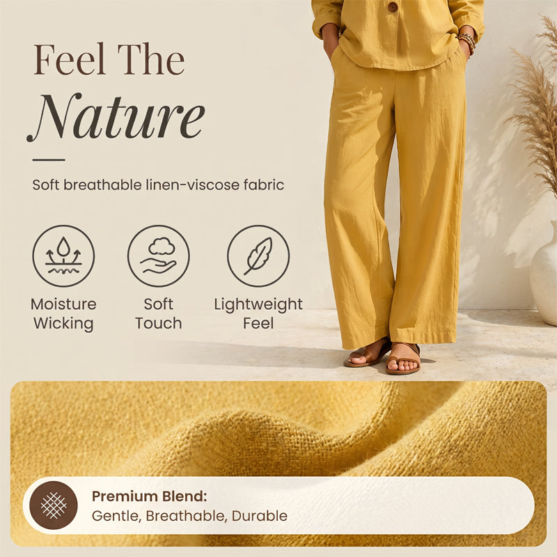 Ensemble composé d'un haut à manches longues et encolure en V et d'un pantalon pour femme