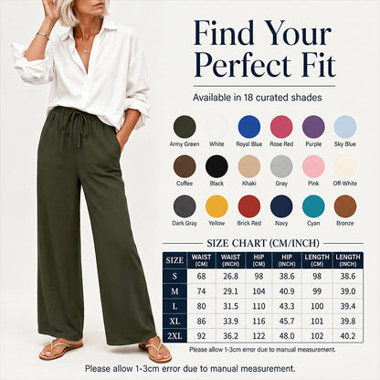 🔥-50%👖 Pantalon Femme Décontracté – Taille Haute Poches Confort Coupe Ample🤍 pour le quotidien