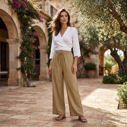 🔥-50%👖 Pantalon Femme Décontracté – Taille Haute Poches Confort Coupe Ample🤍 pour le quotidien