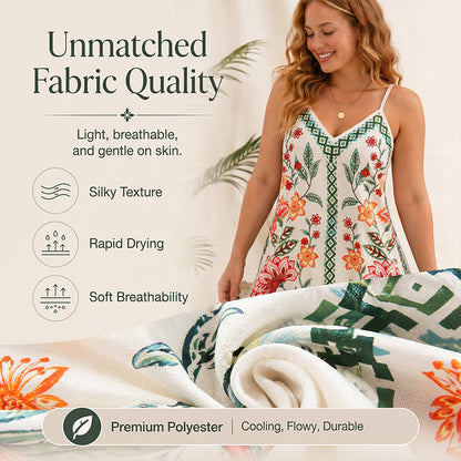 ⌛Offre à durée limitée – Robe nuisette fleurie sans manches pour femme
