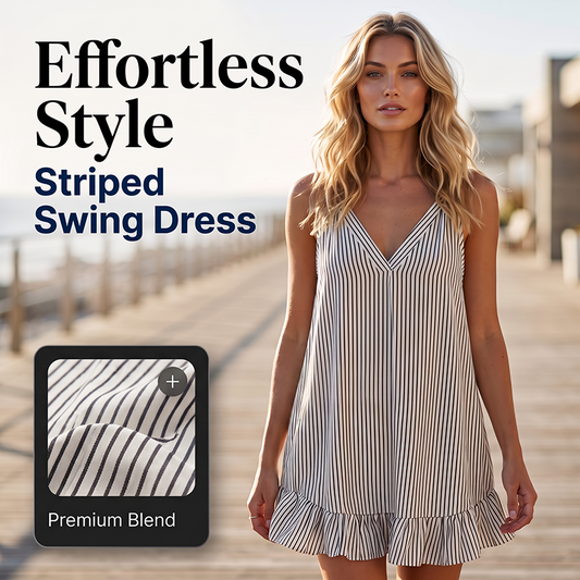 🔥-52%👗 Robe Femme Sans Manches 🌿 Robe décontractée rayée sans manches, col en V et volants pour l'été