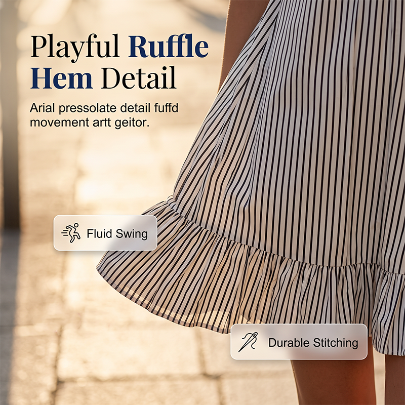 🔥-52%👗 Robe Femme Sans Manches 🌿 Robe décontractée rayée sans manches, col en V et volants pour l'été