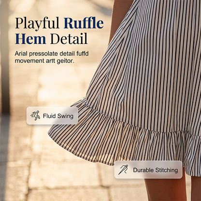 🔥-52%👗 Robe Femme Sans Manches 🌿 Robe décontractée rayée sans manches, col en V et volants pour l'été